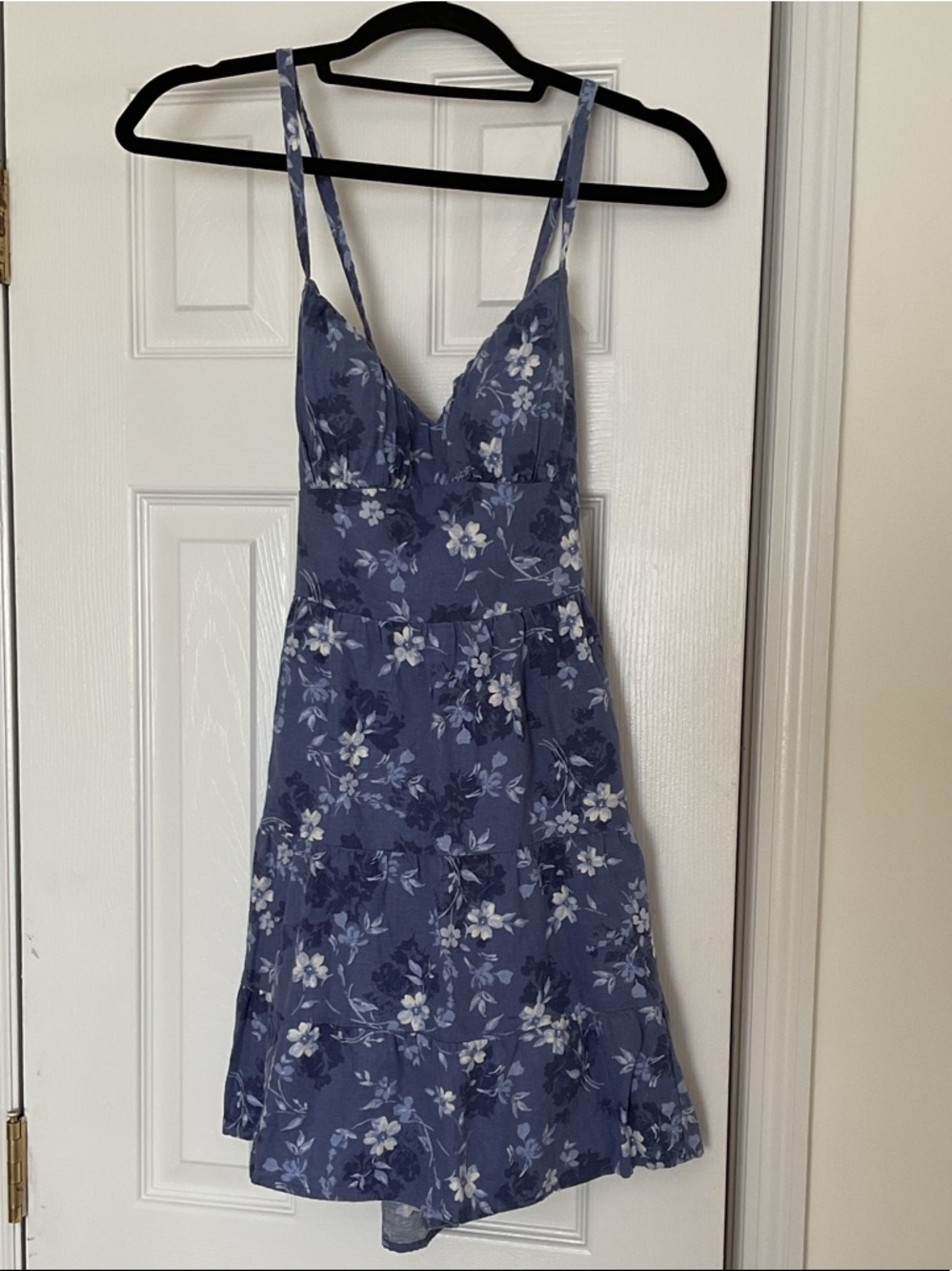Blue Floral Spaghetti-Strap Sundress